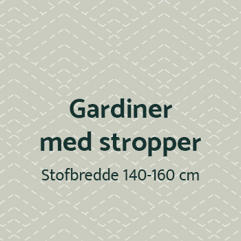 Gardin med stopper stofbredde under 160 cm